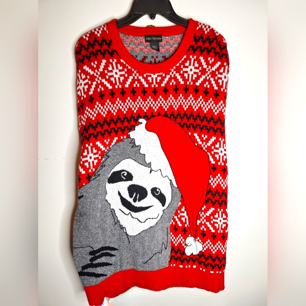 Alex Stevens size extra large Sloth Christmas sweater.